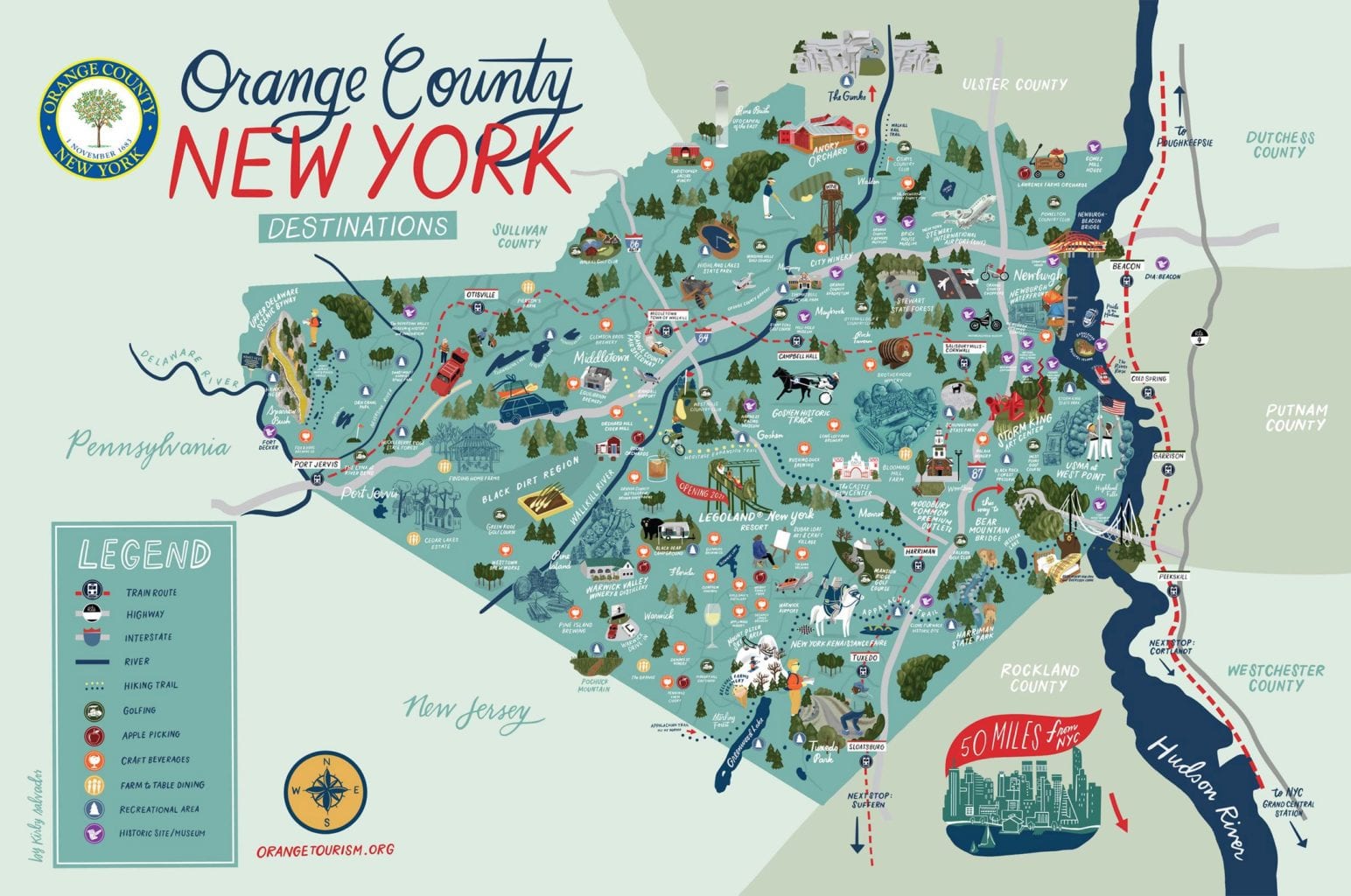 Orange County Ny Map 1544x1024 